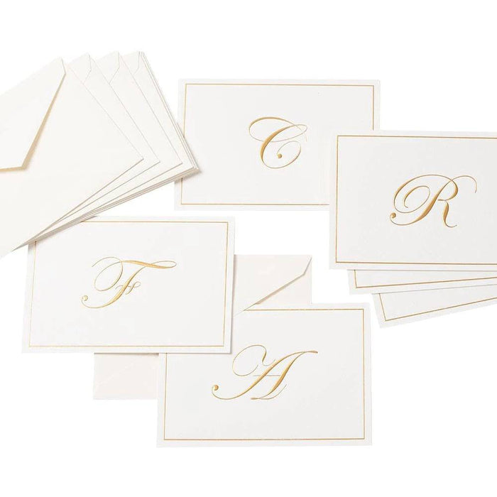 Caspari - Blank Correspondence Cards - Single Initial - Gold Embossed - Findlay Rowe Designs