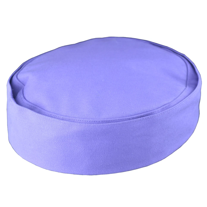 Blue rounded chef fabric cap