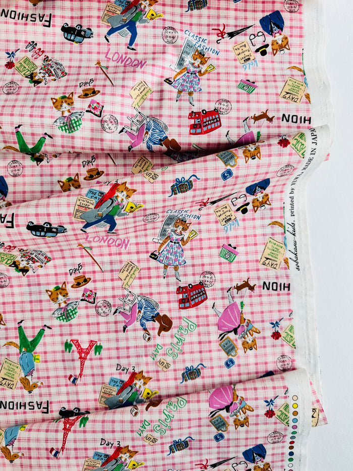 Cats and Dogs Plaid - Pink - Sobakasu Kids - Yuwa