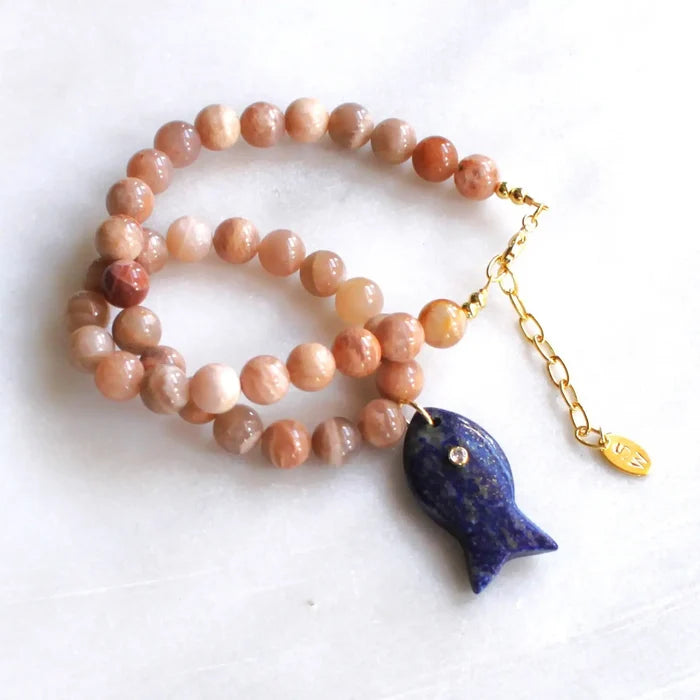 Cece Beaded Necklace-Lapis