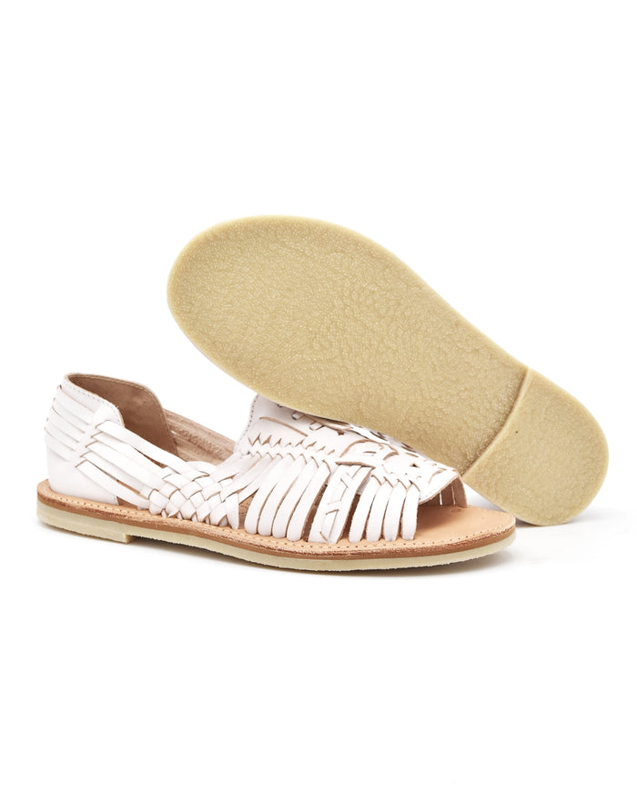 Chamula Uxmal Huarache in White