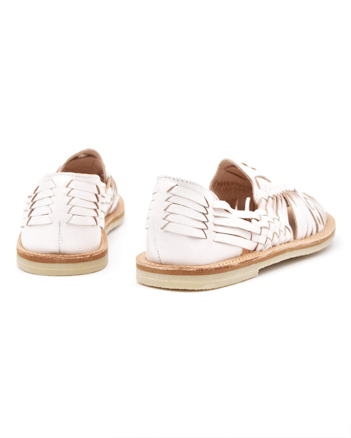 Chamula Uxmal Huarache in White