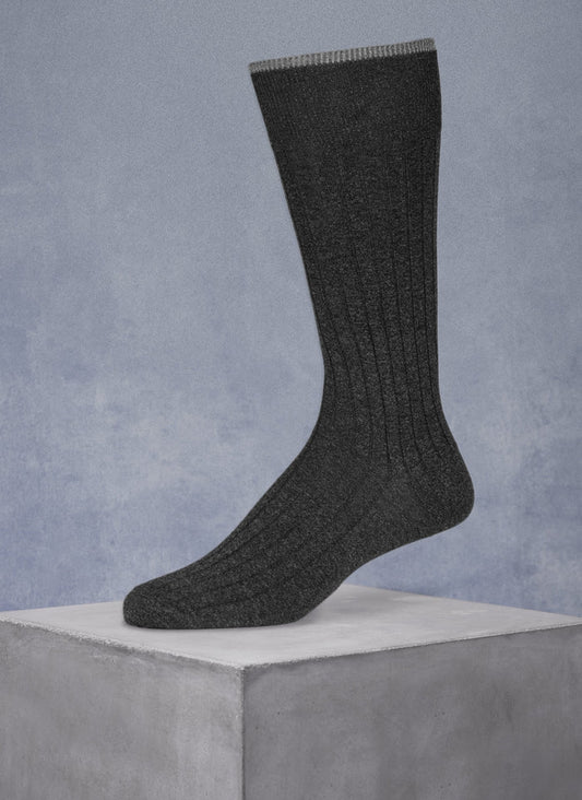 Charcoal Heather Cotton Sock