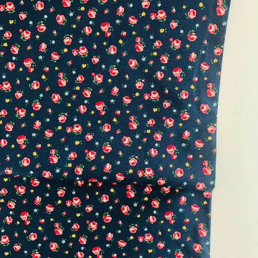 Charming Rose - Navy - 30's Collection - Atsuko Matsuyama - Yuwa