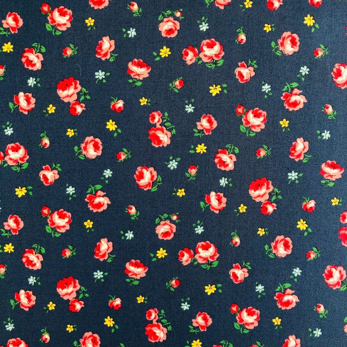 Charming Rose - Navy - 30's Collection - Atsuko Matsuyama - Yuwa