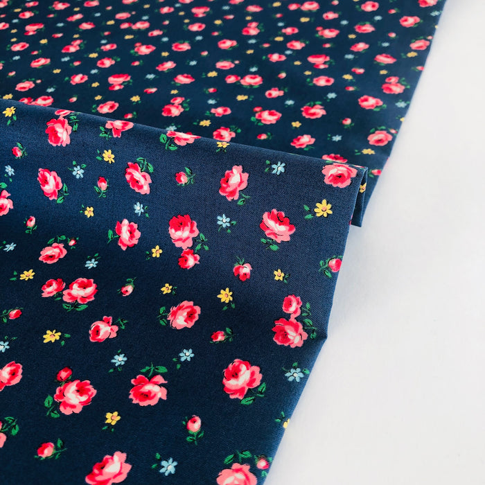 Charming Rose - Navy - 30's Collection - Atsuko Matsuyama - Yuwa