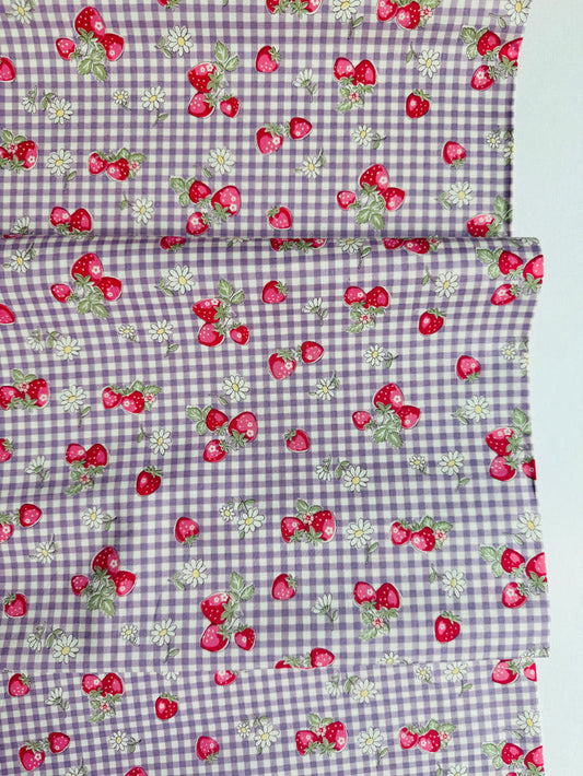 Check & Strawberry - Purple (F) - 30's Collection - Atsuko Matsuyama - Yuwa