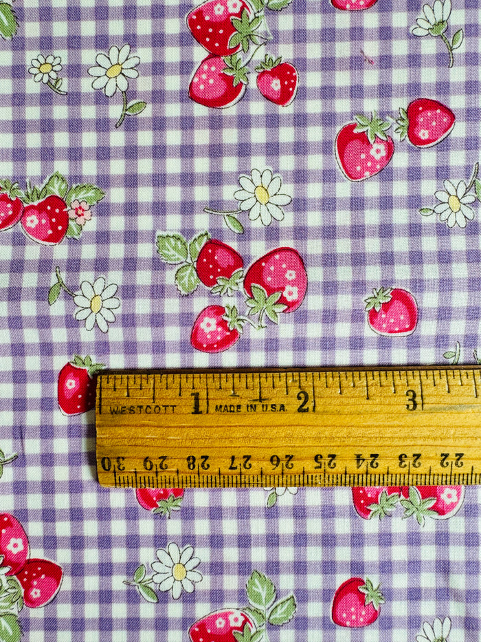 Check & Strawberry - Purple (F) - 30's Collection - Atsuko Matsuyama - Yuwa