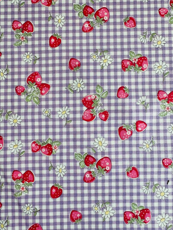 Check & Strawberry - Purple (F) - 30's Collection - Atsuko Matsuyama - Yuwa