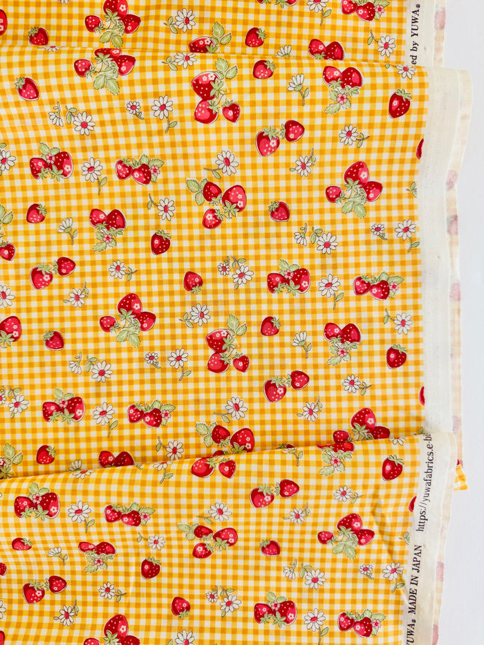 Check & Strawberry - Yellow (C) - 30's Collection - Atsuko Matsuyama - Yuwa