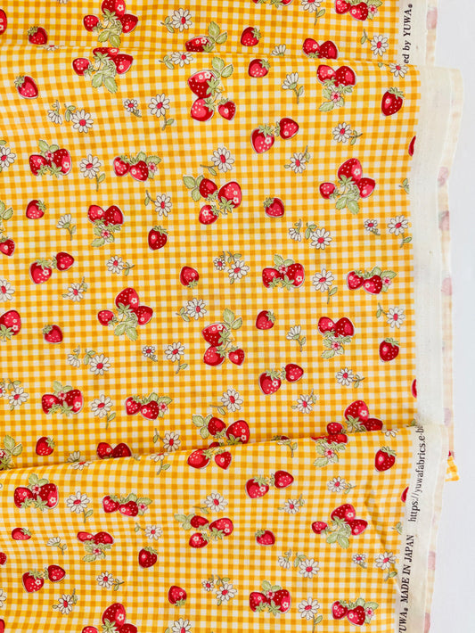 Check & Strawberry - Yellow (C) - 30's Collection - Atsuko Matsuyama - Yuwa
