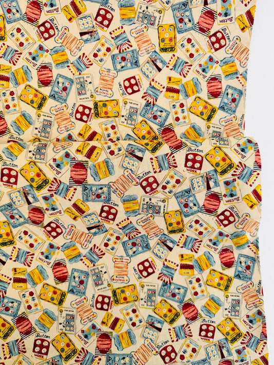 Cheery Days - Button Card - Natural - Koko Seki