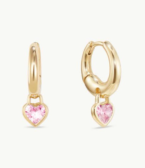 Cherie Heart Huggie Hoops-DD