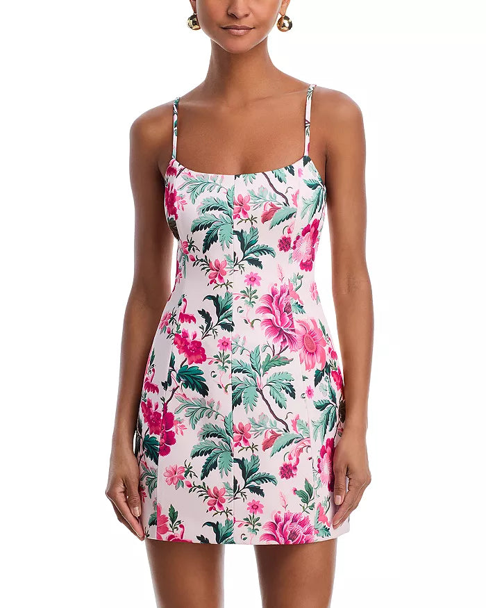 Christa York Satin Christa FLR Mini Dress-Pink Icing Floral