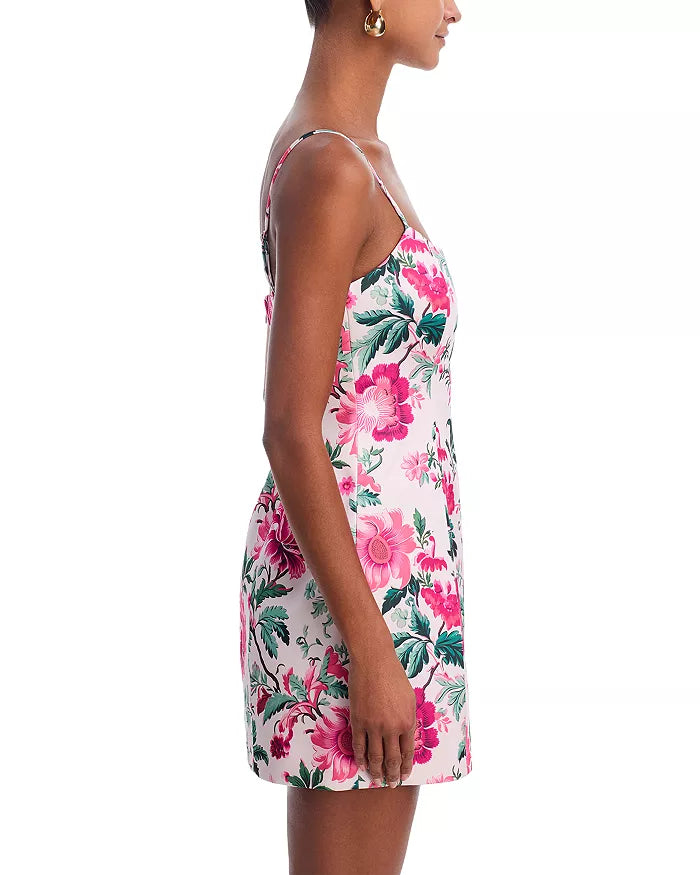 Christa York Satin Christa FLR Mini Dress-Pink Icing Floral