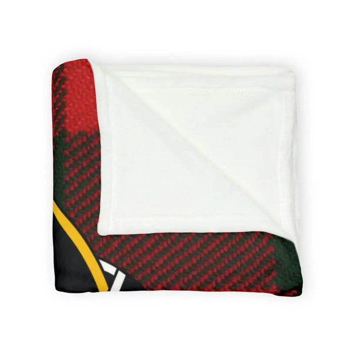 Clan Erskine printed throw blanket folded — lightweight polyester, hemmed edges