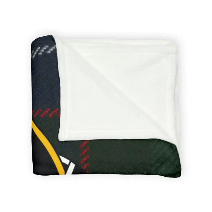 Galbraith tartan throw blanket — close-up of printed clan tartan pattern on soft polyester