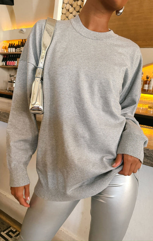 Classic Crewneck Silver Sweater