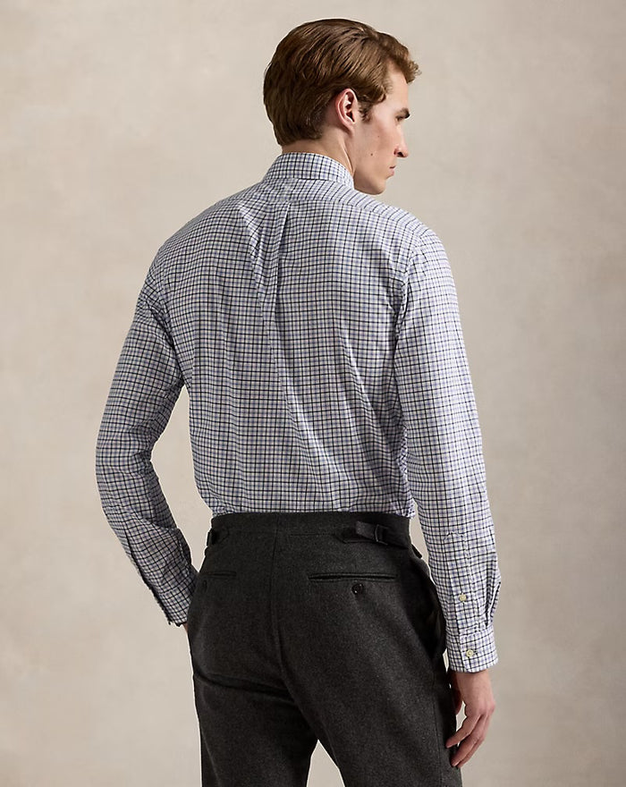 Classic Fit Plaid Twill Shirt - Nevis Blue