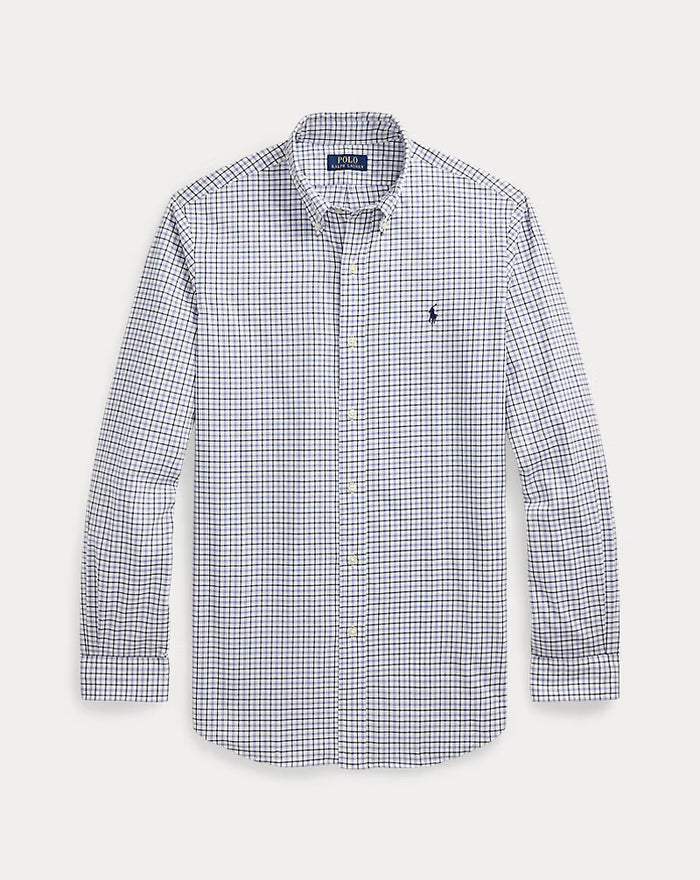 Classic Fit Plaid Twill Shirt - Nevis Blue