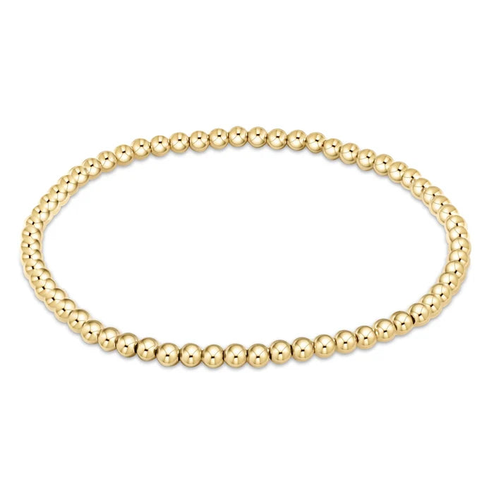 Classic Gold 3mm Beaded Bracelet-EN
