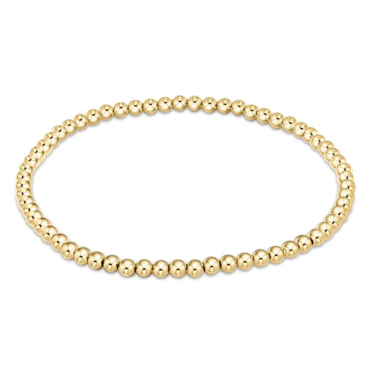 Classic Gold 3mm Beaded Bracelet-EN