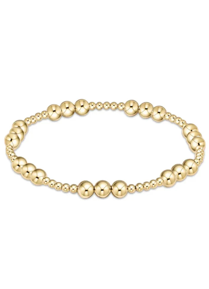 Classic Joy Pattern 5mm Gold Beaded Bracelet-EN