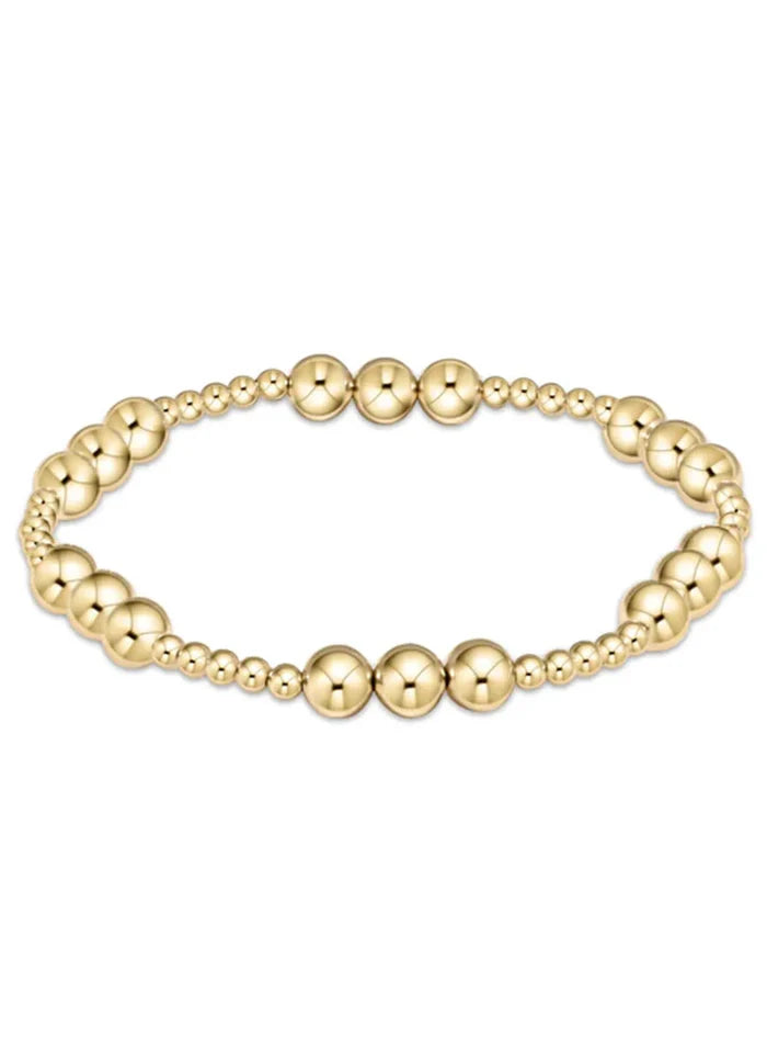 Classic Joy Pattern 6mm Gold Bead Bracelet-EN