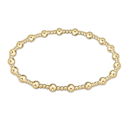 Classic Sincerity Pattern 4mm Gold Beaded Bracelet-EN