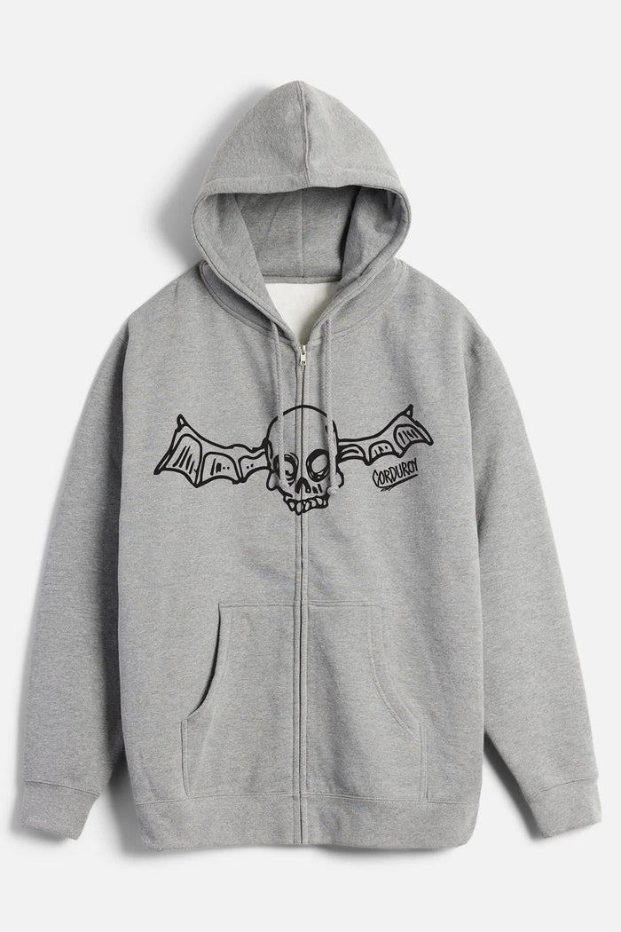 CORDUROY - FOS ZIP HOODIE ATHLETIC GREY