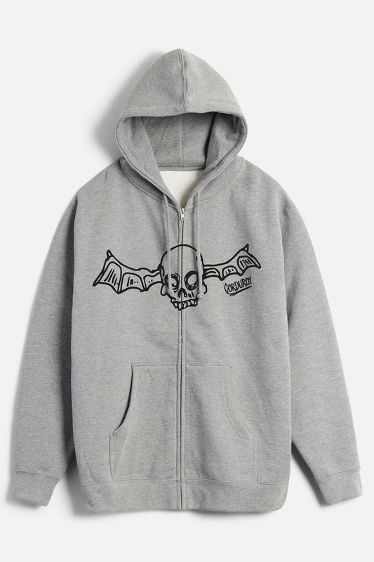CORDUROY - FOS ZIP HOODIE ATHLETIC GREY