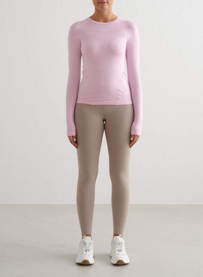 aim'n pink Cotton Candy Soft Basic Long Sleeve top with raglan sleeves and a slim fit.