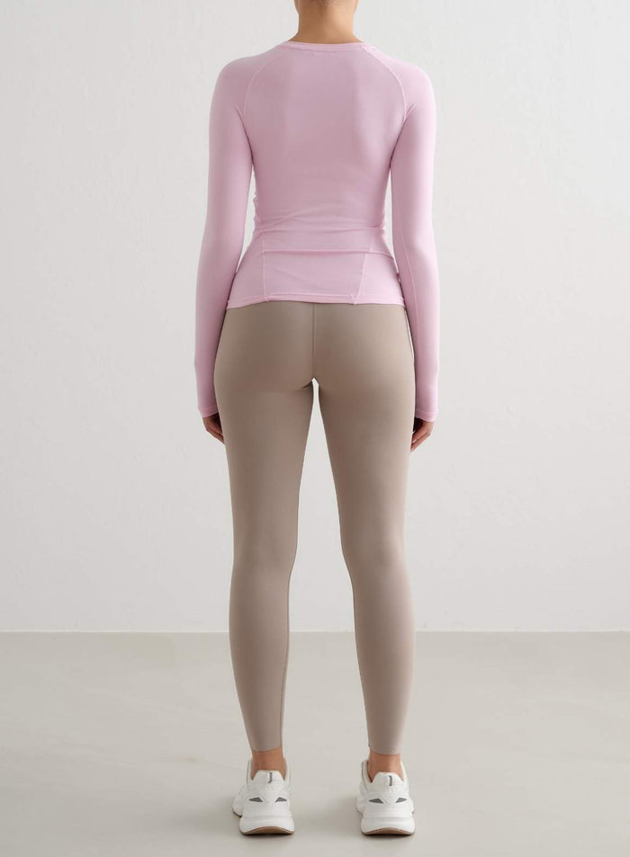 Cotton Candy Soft Basic Long Sleeve by aim'n featuring raglan sleeves and a second skin feel, back view.