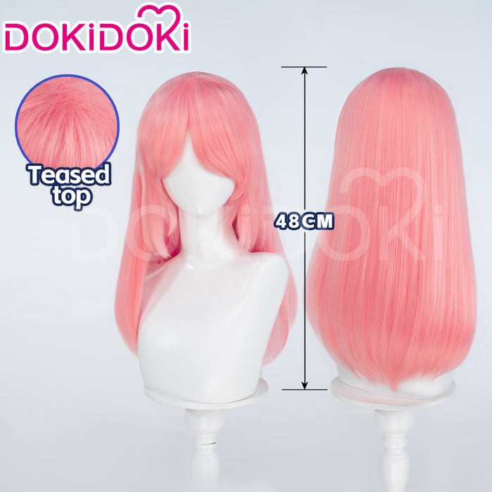 【Crimped Base】DokiDoki Anime Cosplay Wig Long Straight Pink Hair
