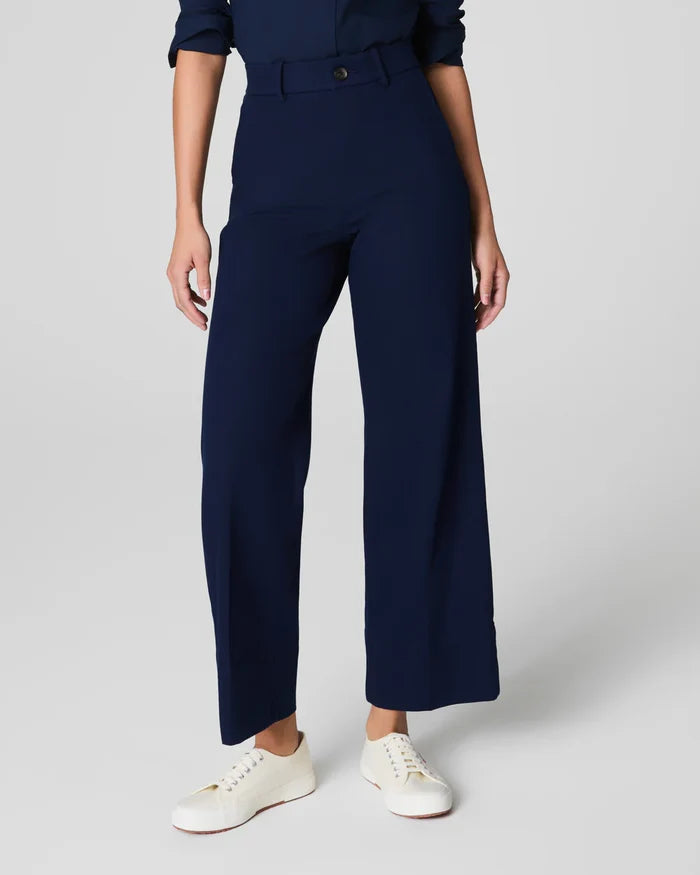 Cropped Wide Leg Navy Pants-Spanx