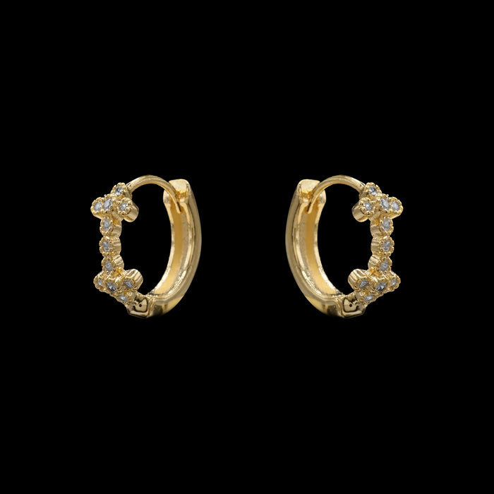 Cross Huggie Earrings