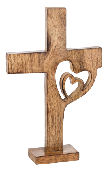 Cross w/Heart Figurine