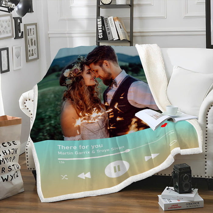 Custom Photo - There For You - Personality Customized Blanket - Gift For Couple Lover