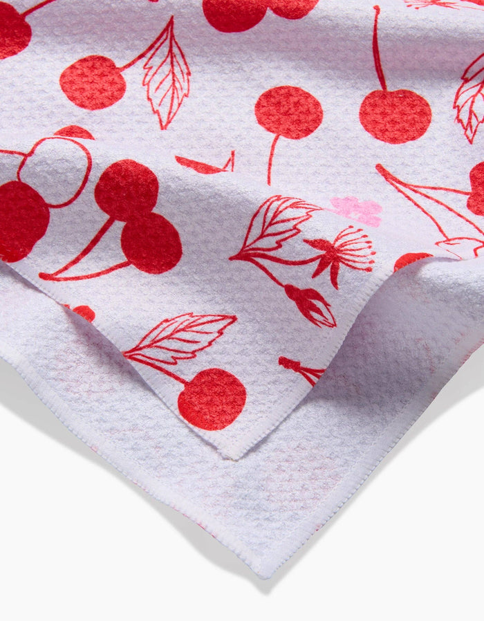 cherry patterned towel