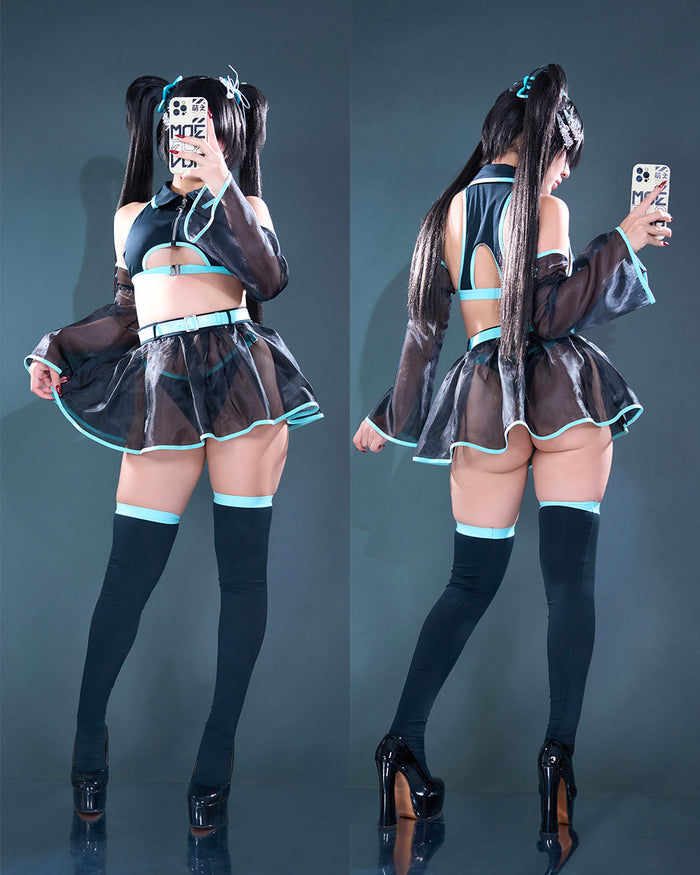 Cyber Siren - Mesh Top/Skirt Cyber Girl Lingerie
