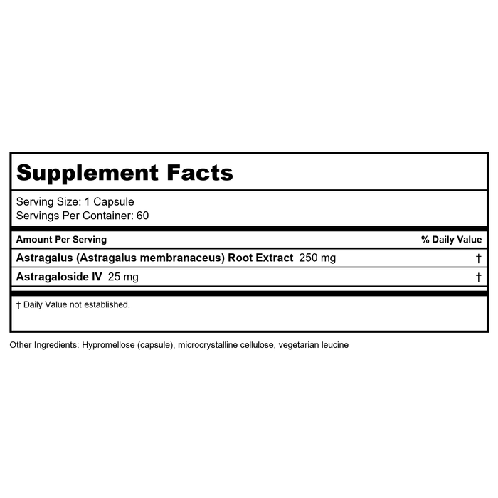 DaVinci Laboratories - Telomere Benefits 60 Capsules - Supplement Facts panel