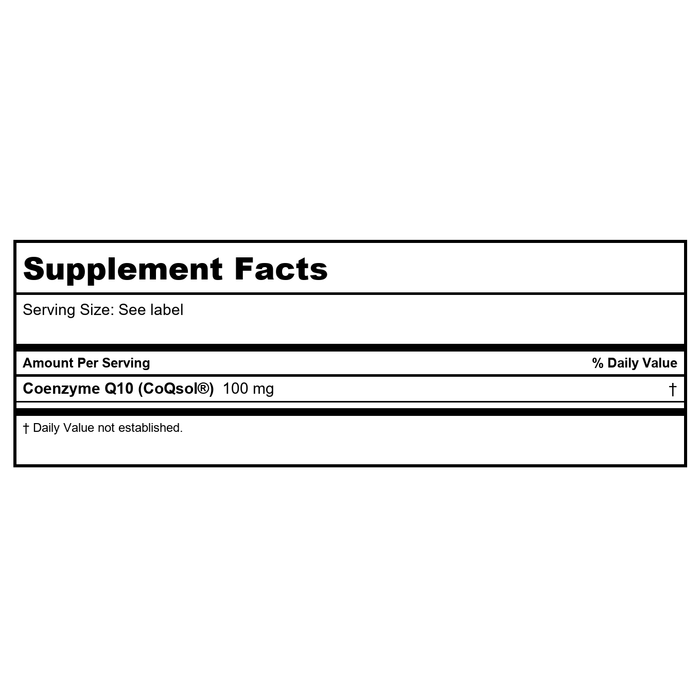 Davinci Labs - CoQsol 100mg [Health and Beauty] - Supplement Facts panel