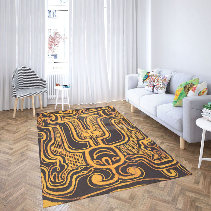 Decorative Rug, Oversize Rug, Durable Rug, Rectangle Area Rug, Abstract Rug, Stylish Carpet, Home Decor Rug, Made In Usa, Flat Woven Rug