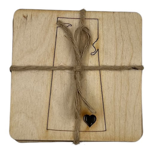 DEN Designs - Coasters with Saskatchewan Cut-out (4 pack)