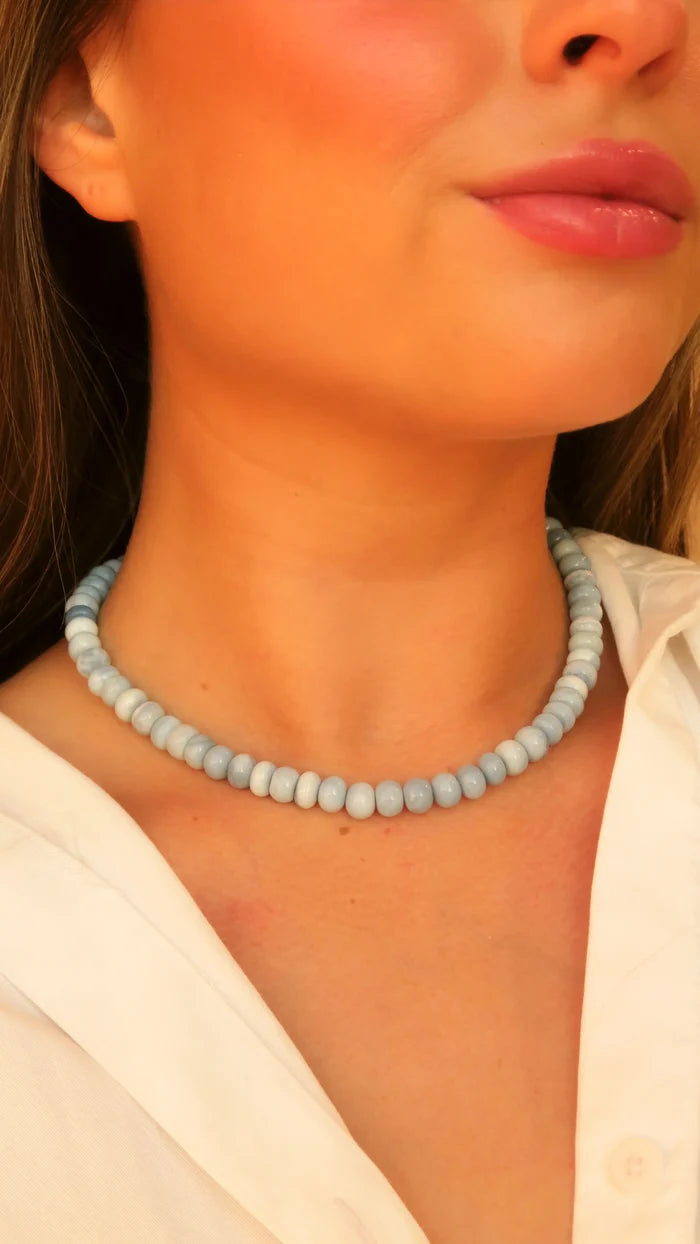 Denim Beaded Collar