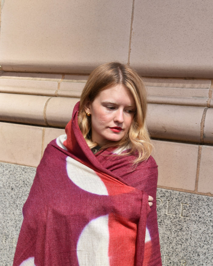 Denovembre Parade Merino Scarf in Cassis