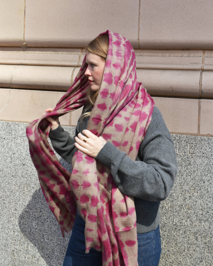 Denovembre Rive Cashmere Scarf in Cassis