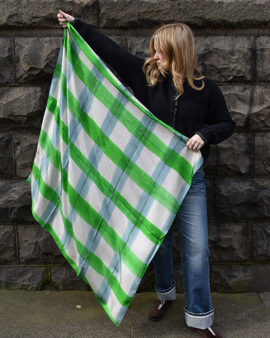 Denovembre Tempo Green Silk Square