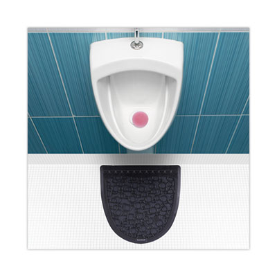 Deodorant Urinal Mat 2.0, Rubber, BLACK/BLACK, 6/Carton