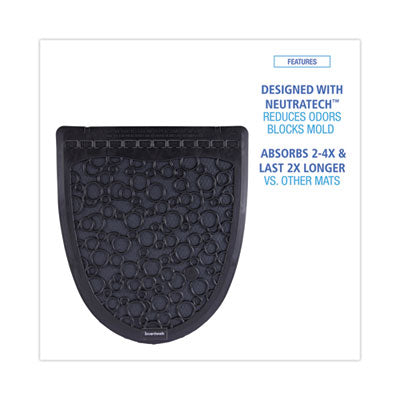 Deodorant Urinal Mat 2.0, Rubber, BLACK/BLACK, 6/Carton